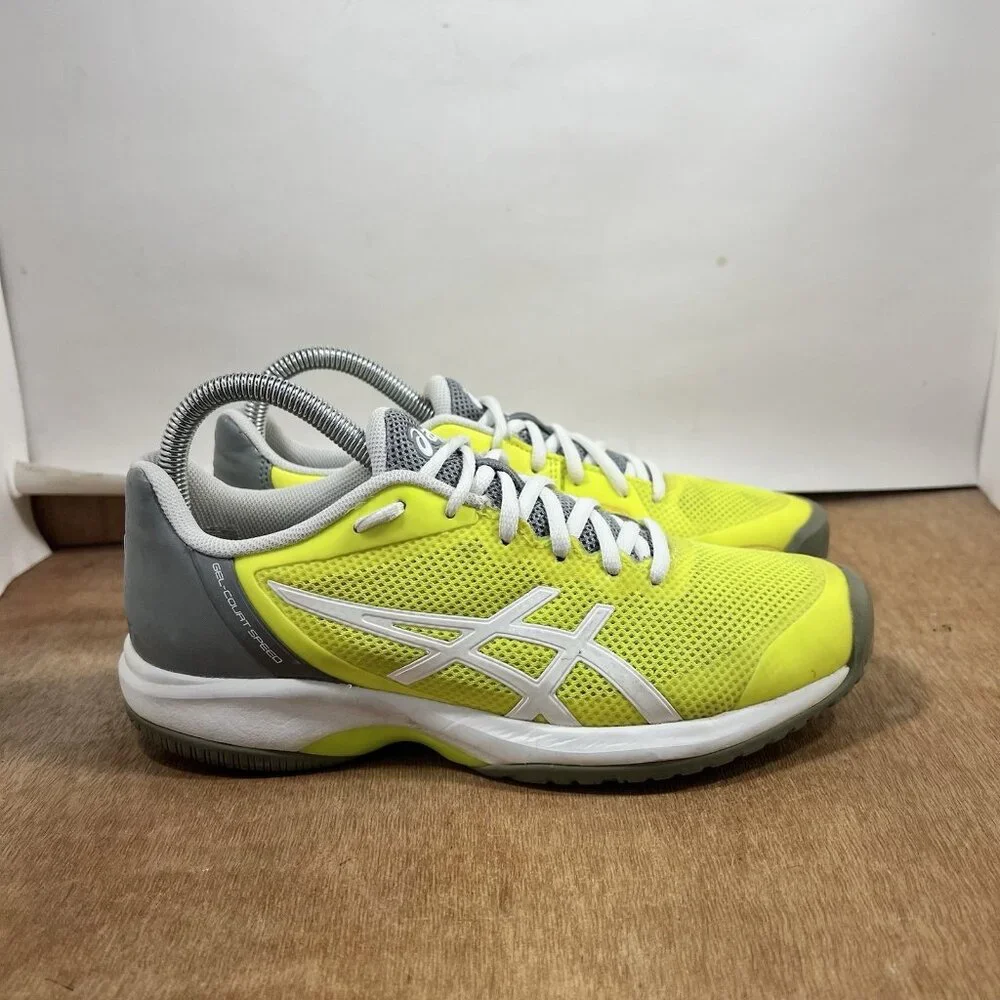 Asics Gel-Court Speed Yellow Gray Women Size 7.5 E850N Sneakers - Picture 1 of 8
